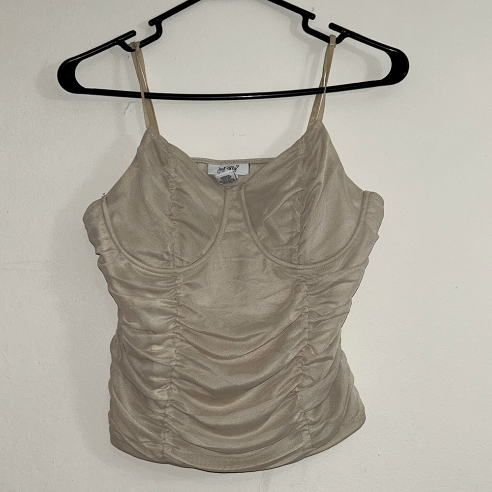 Tan Mesh Top
